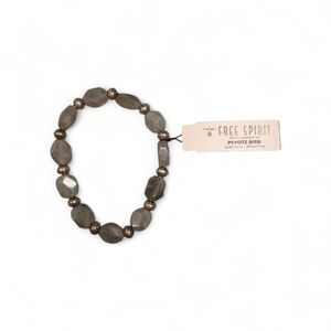 Free Spirit Peyote Bird Sterling Silver Labradorite Beaded Bracelet Boho Western